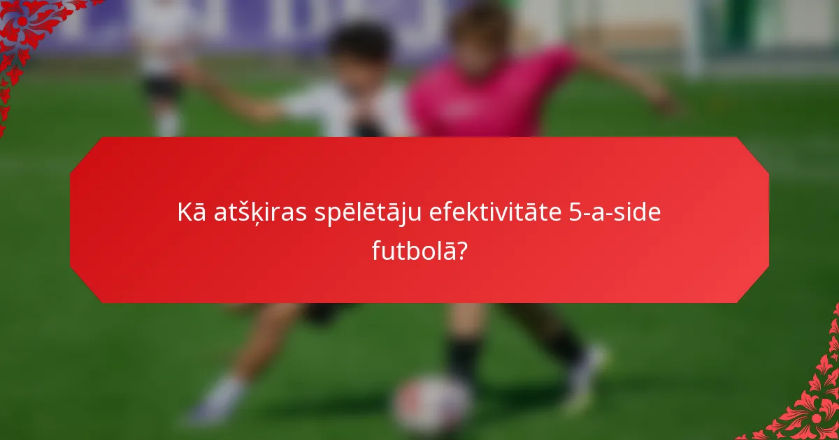 Kā atšķiras spēlētāju efektivitāte 5-a-side futbolā?
